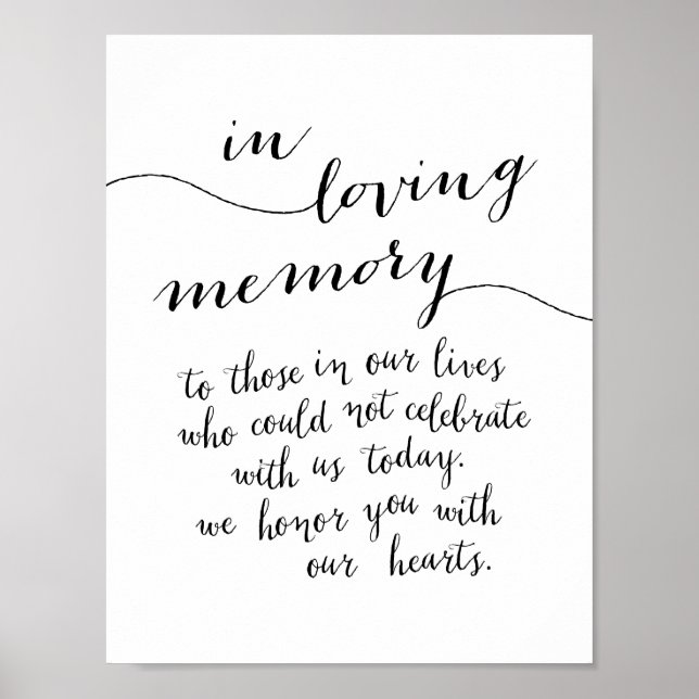 In loving memory memorial, funeral, Black Poster (Front)