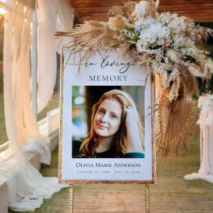 In loving memory Memorial Funeral Photo Tribute Poster