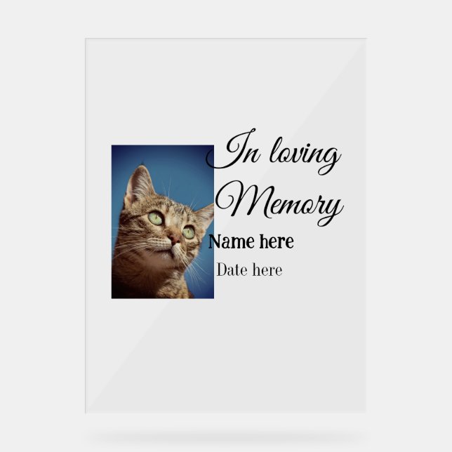 In loving memory memorial keepsake add pet name acrylic sign (Front)