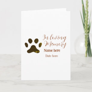 In loving memory memorial keepsake add pet name card