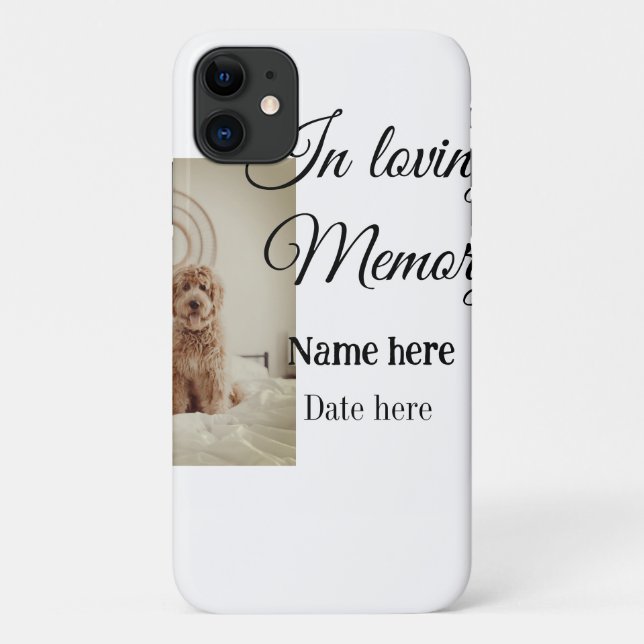 In loving memory memorial keepsake add pet name Case-Mate iPhone case (Back)