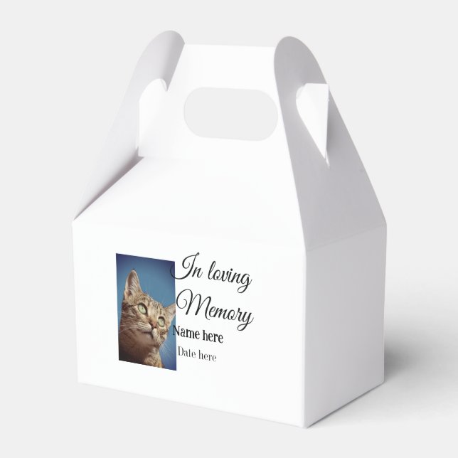 In loving memory memorial keepsake add pet name favour box (Front Side)