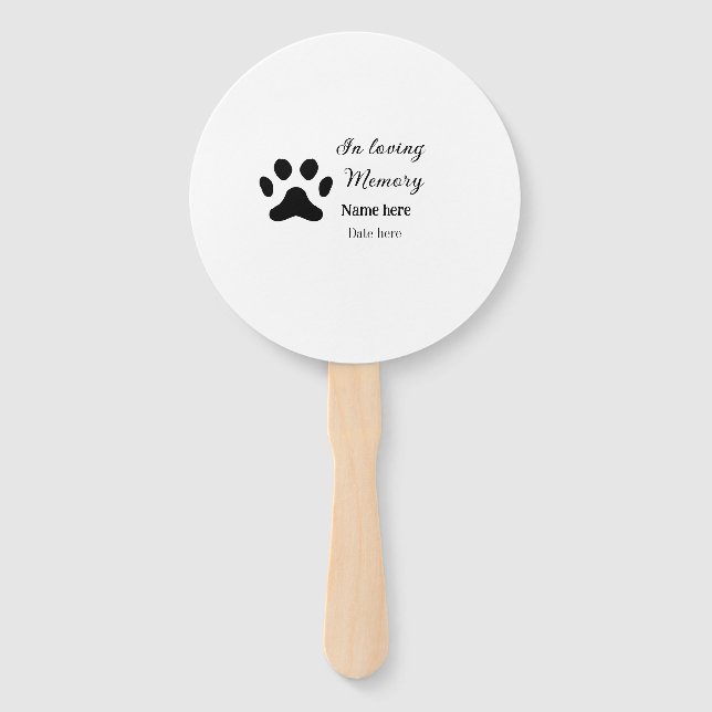 In loving memory memorial keepsake add pet name hand fan (Front)