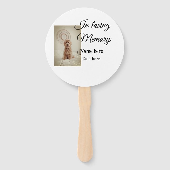 In loving memory memorial keepsake add pet name hand fan (Front)