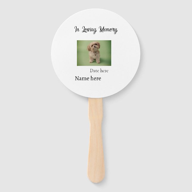 In loving memory memorial keepsake add pet name hand fan (Front)