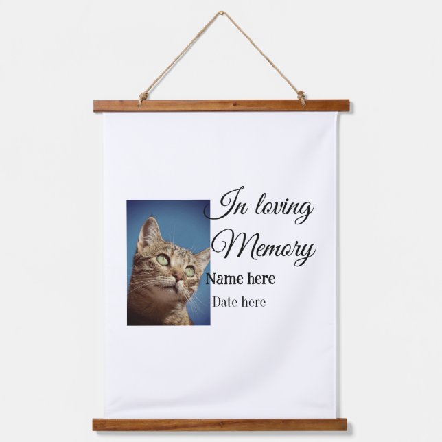 In loving memory memorial keepsake add pet name hanging tapestry (Front)