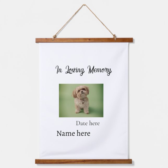 In loving memory memorial keepsake add pet name hanging tapestry (Front)