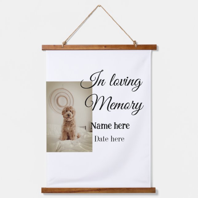 In loving memory memorial keepsake add pet name hanging tapestry (Front)