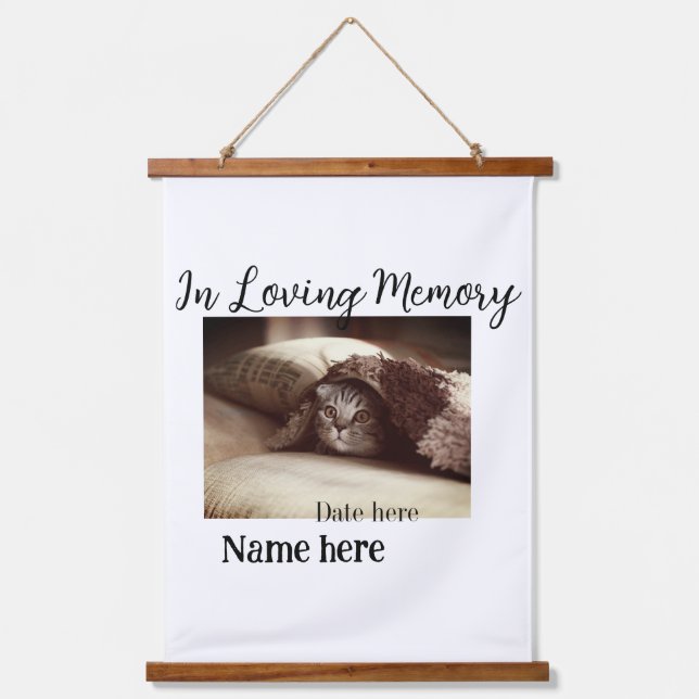In loving memory memorial keepsake add pet name hanging tapestry (Front)