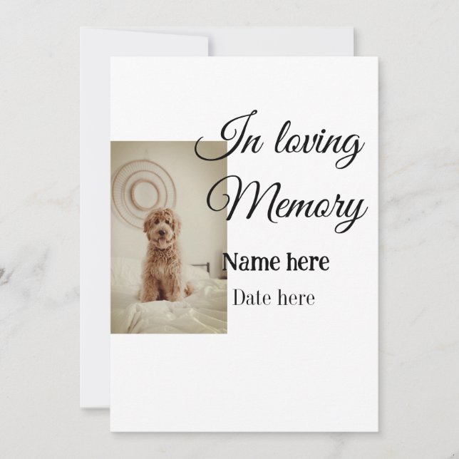 In loving memory memorial keepsake add pet name holiday card (Front)