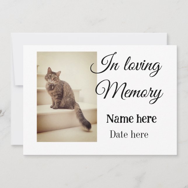 In loving memory memorial keepsake add pet name invitation (Front)