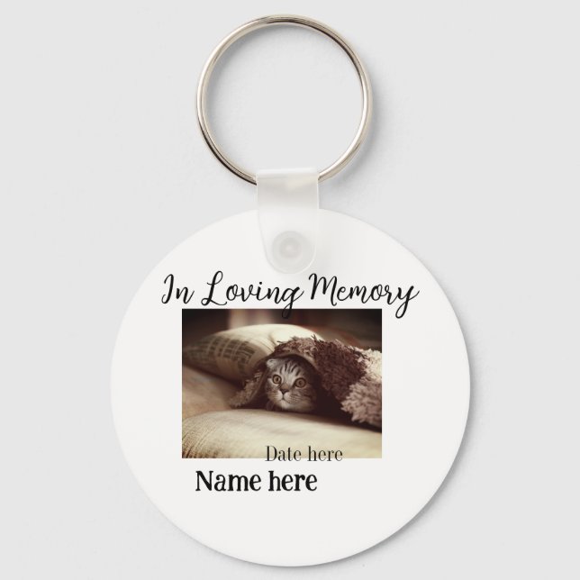 In loving memory memorial keepsake add pet name key ring (Front)