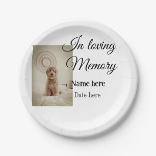 In loving memory memorial keepsake add pet name paper plate