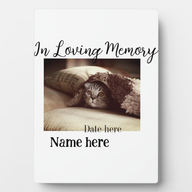 In loving memory memorial keepsake add pet name plaque (Front)