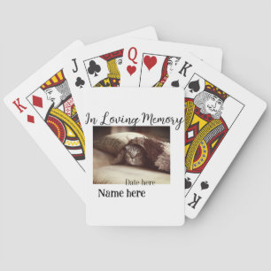 In loving memory memorial keepsake add pet name playing cards