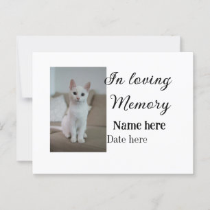 In loving memory memorial keepsake add pet name postcard