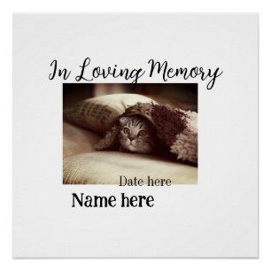 In loving memory memorial keepsake add pet name poster