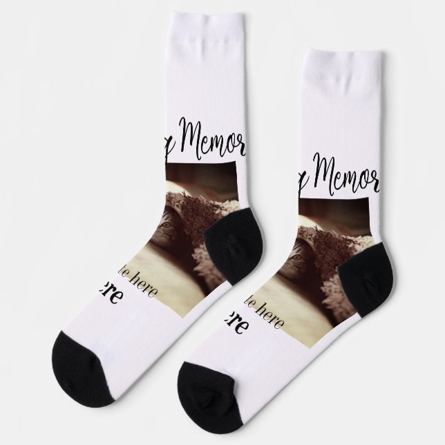 In loving memory memorial keepsake add pet name socks (Left)
