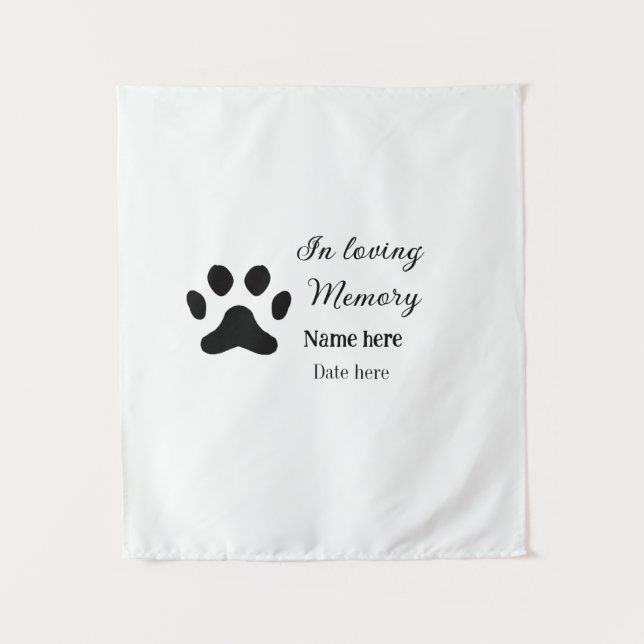 In loving memory memorial keepsake add pet name tapestry (Front)