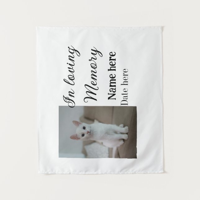 In loving memory memorial keepsake add pet name tapestry (Front)
