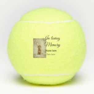 In loving memory memorial keepsake add pet name tennis balls