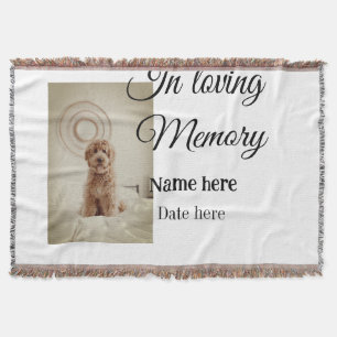 In loving memory memorial keepsake add pet name throw blanket