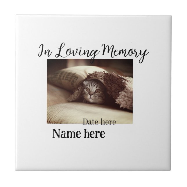 In loving memory memorial keepsake add pet name tile (Front)