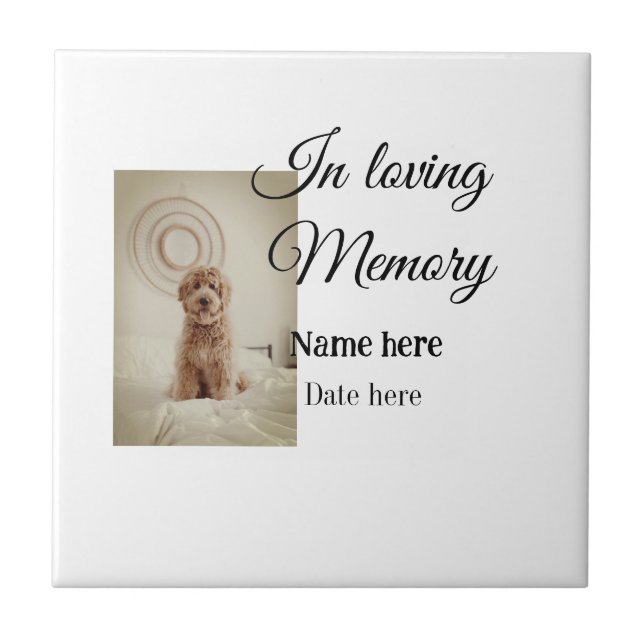 In loving memory memorial keepsake add pet name tile (Front)
