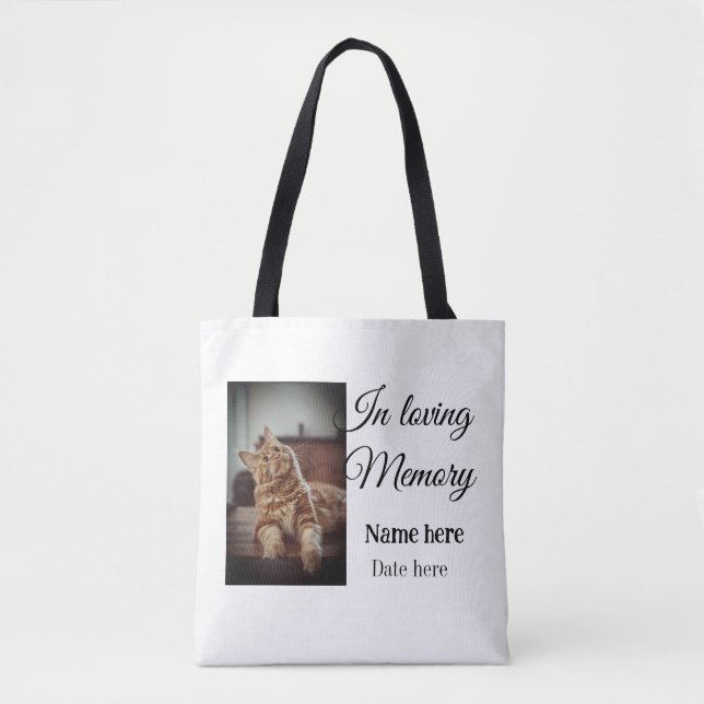 In loving memory memorial keepsake add pet name tote bag (Front)
