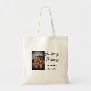 In loving memory memorial keepsake add pet name tote bag