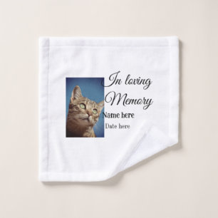 In loving memory memorial keepsake add pet name wash cloth