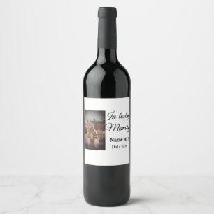 In loving memory memorial keepsake add pet name wine label