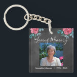 In Loving Memory Memorial Keepsake Key Ring<br><div class="desc">In loving memory one photo memorial keepsake. Rose design made by Valarie Wade.</div>