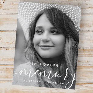 In Loving Memory Memorial Modern Elegant Photo Postcard