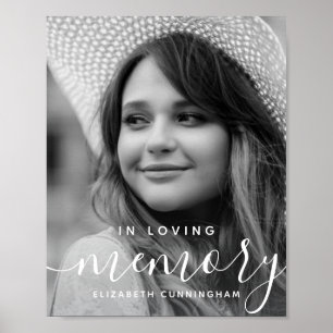 In Loving Memory Memorial Modern Elegant Photo Poster