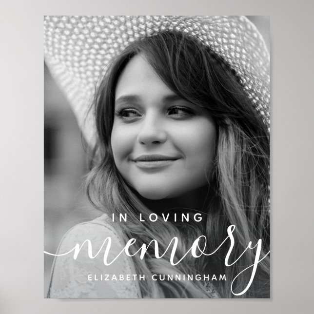 In Loving Memory Memorial Modern Elegant Photo Poster (Front)