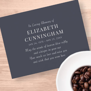 In Loving Memory Memorial Modern Simple Announcement Postcard