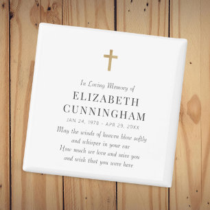 In Loving Memory Memorial Modern Simple Cross Magnet