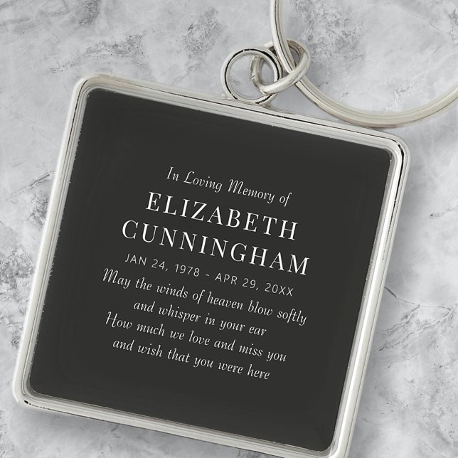In Loving Memory Memorial Modern Simple Key Ring (Creator Uploaded)