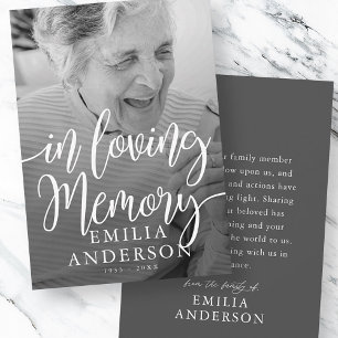 In Loving Memory Memorial Modern Simple Photo Card