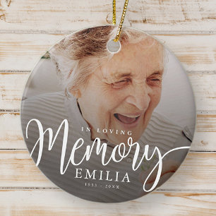 In Loving Memory Memorial Modern Simple Photo Ceramic Tree Decoration