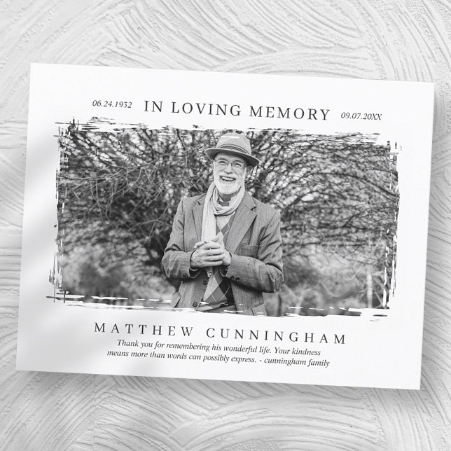 In Loving Memory Memorial Modern Simple Photo Postcard (Creator Uploaded)