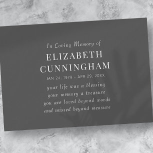 In Loving Memory Memorial Modern Simple Quote Announcement