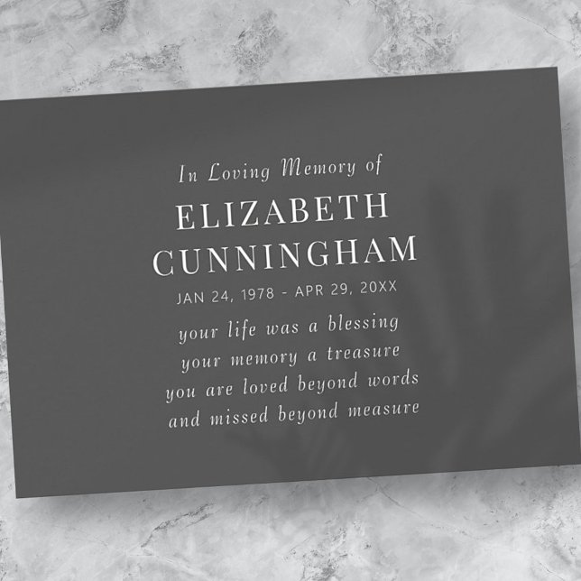 In Loving Memory Memorial Modern Simple Quote Announcement (Creator Uploaded)