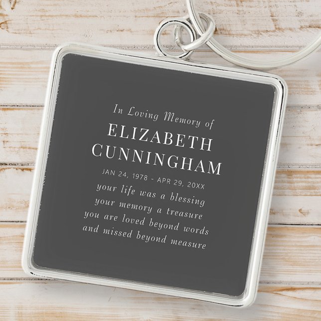 In Loving Memory Memorial Modern Simple Quote Key Ring (Creator Uploaded)