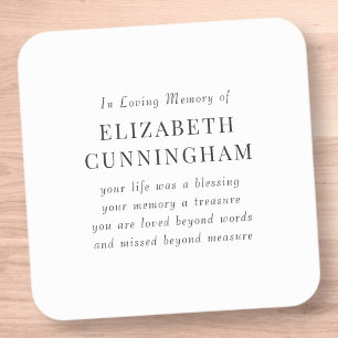 In Loving Memory Memorial Modern Simple Quote Square Sticker