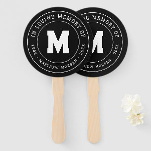 In Loving Memory Memorial Monogram Hand Fan