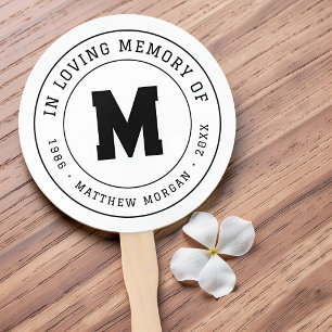 In Loving Memory Memorial Monogram Hand Fan