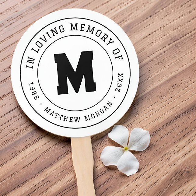 In Loving Memory Memorial Monogram Hand Fan (Creator Uploaded)
