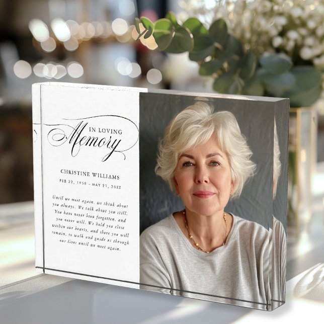 "In Loving Memory" Memorial, Name, Photo ("In Loving Memory" Memorial, Name, Photo, Photo Block. Simple, elegant, script font.)